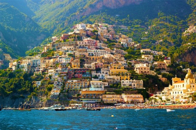 positano view from the sea